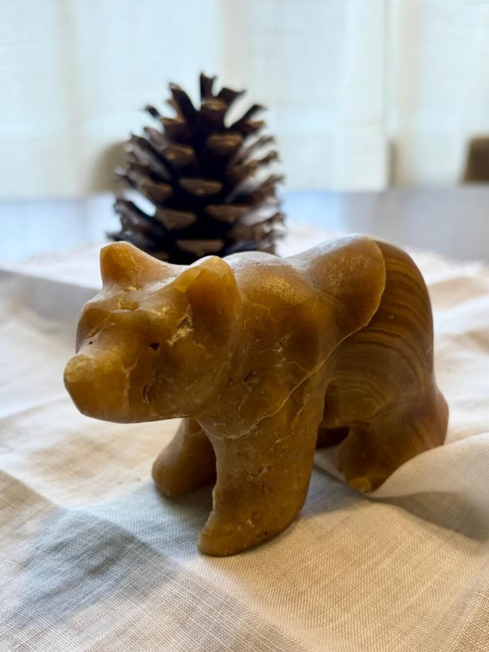 Yellow Jasper Carved Bear